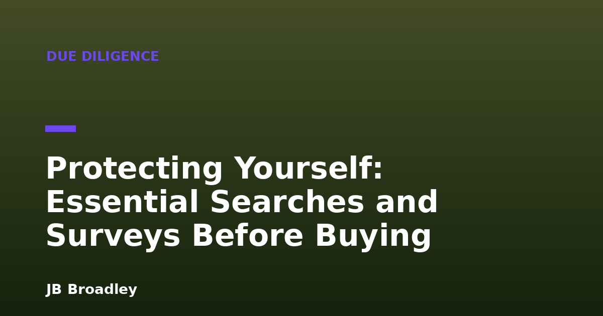 Protecting Yourself: Essential Searches and Surveys Before Buying